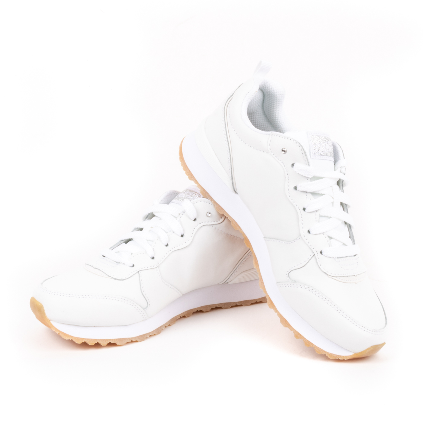 Skechers - Sneakers Donna stringate con brillantino e soletta in memory foam  - Bianco - MitShopping - Abbigliamento e scarpe