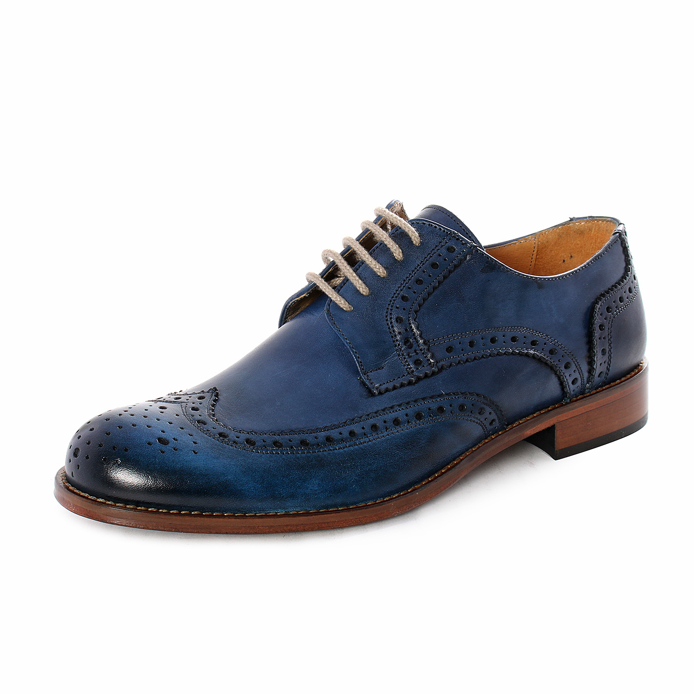 DADA - Scarpe eleganti stringate da uomo in vera pelle con decori - Blu -  MitShopping - Abbigliamento e scarpe